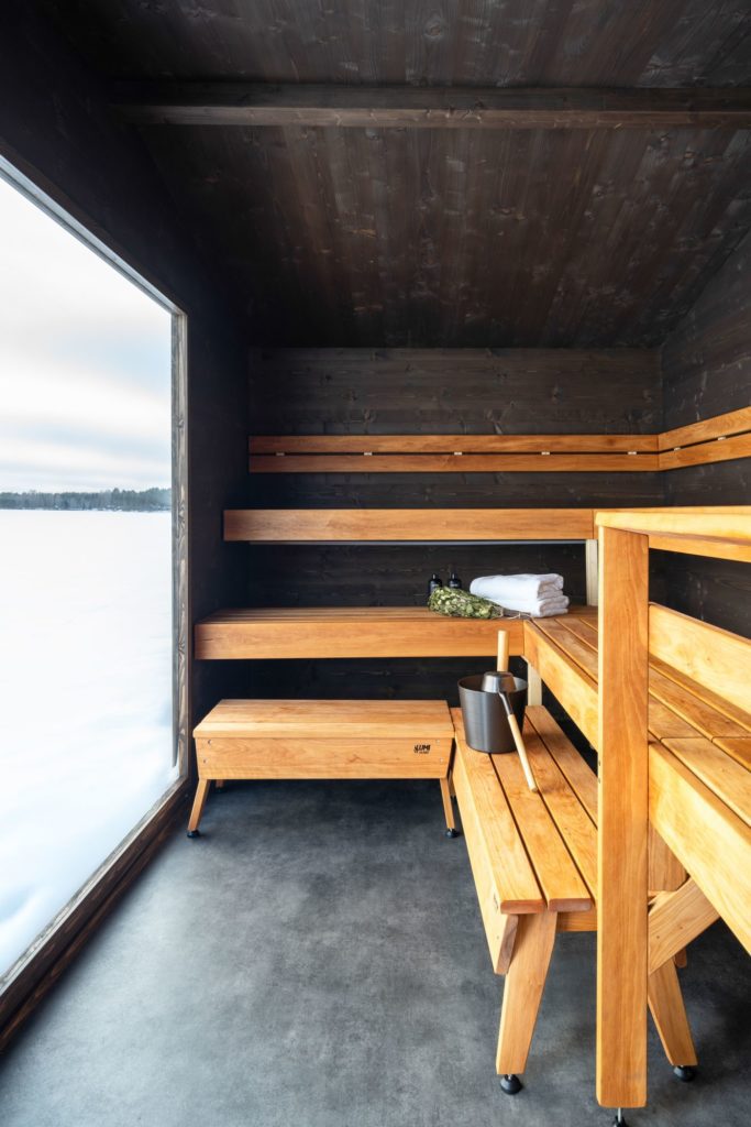 Finnish sauna interior at Sauna Genève – 2-hour wellness session. - reservations available